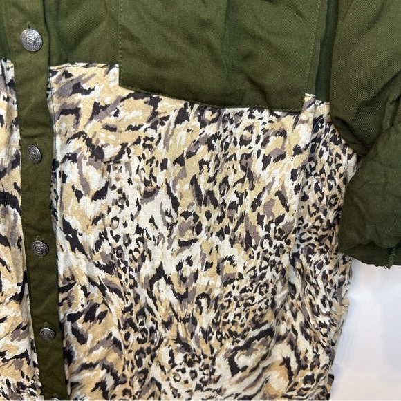 Free People Welcome to the Jungle Tunic Top in Green, Tan, Black, Size XS - Picture 6 of 11